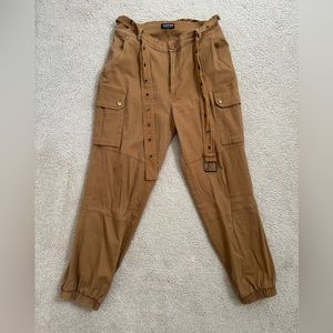Fashion Nova Caramel Cargo Jogger